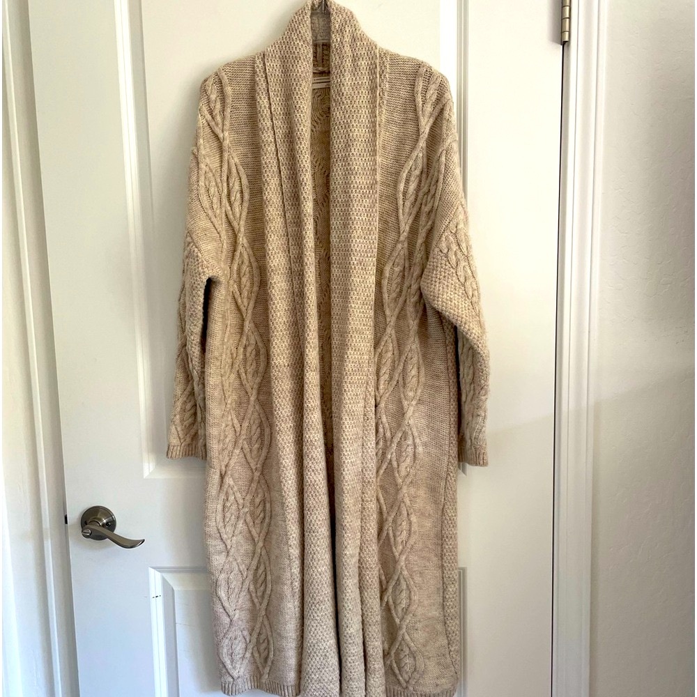 Anthropology long cozy wrap sweater